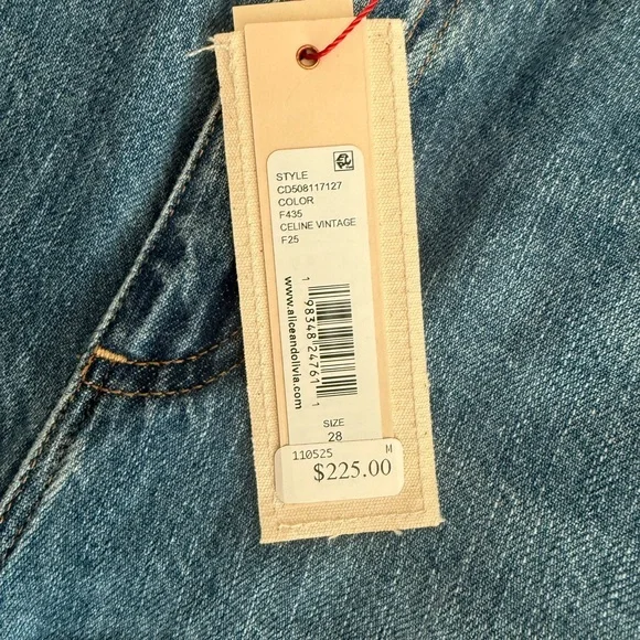 Alice and Olivia Slay Low Rise Wide Leg Jeans Celine Vintage - Picture 5 of 8